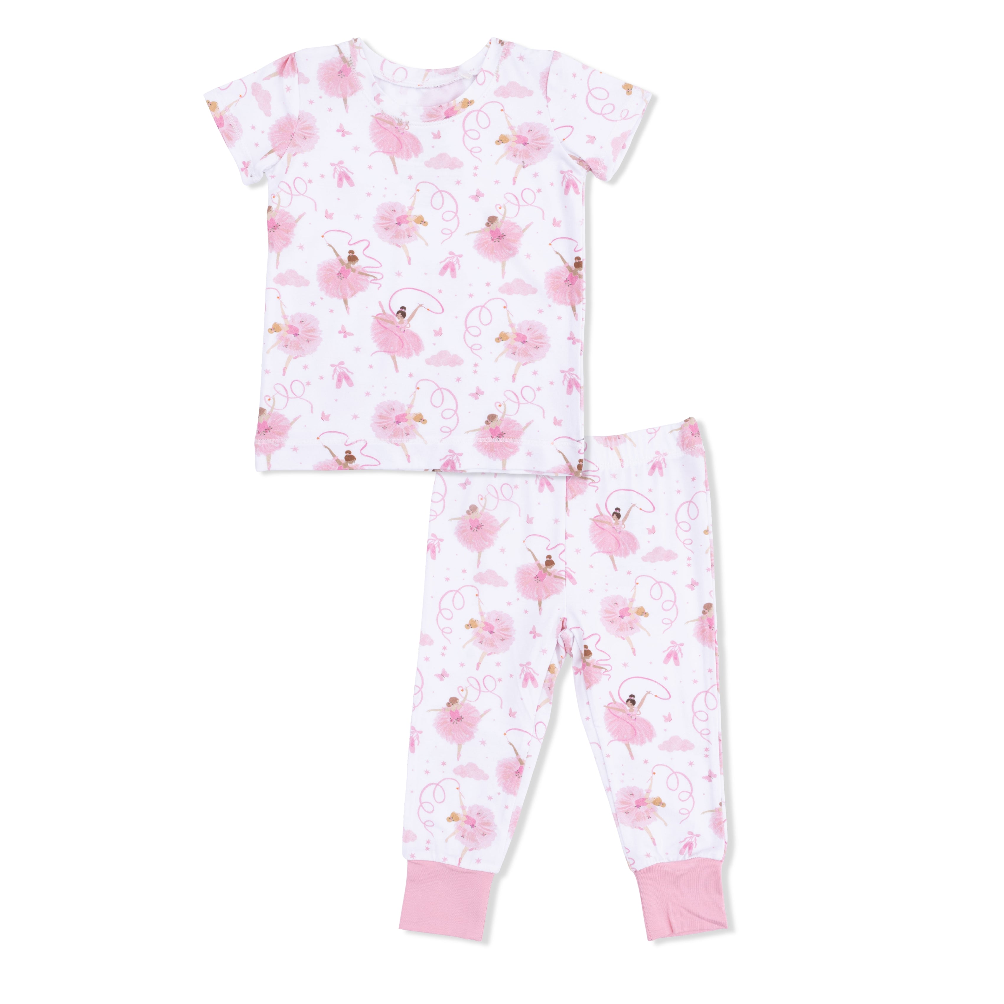 Ribbon Ballerinas - Short Sleeve Loungewear Set-Angel Dear