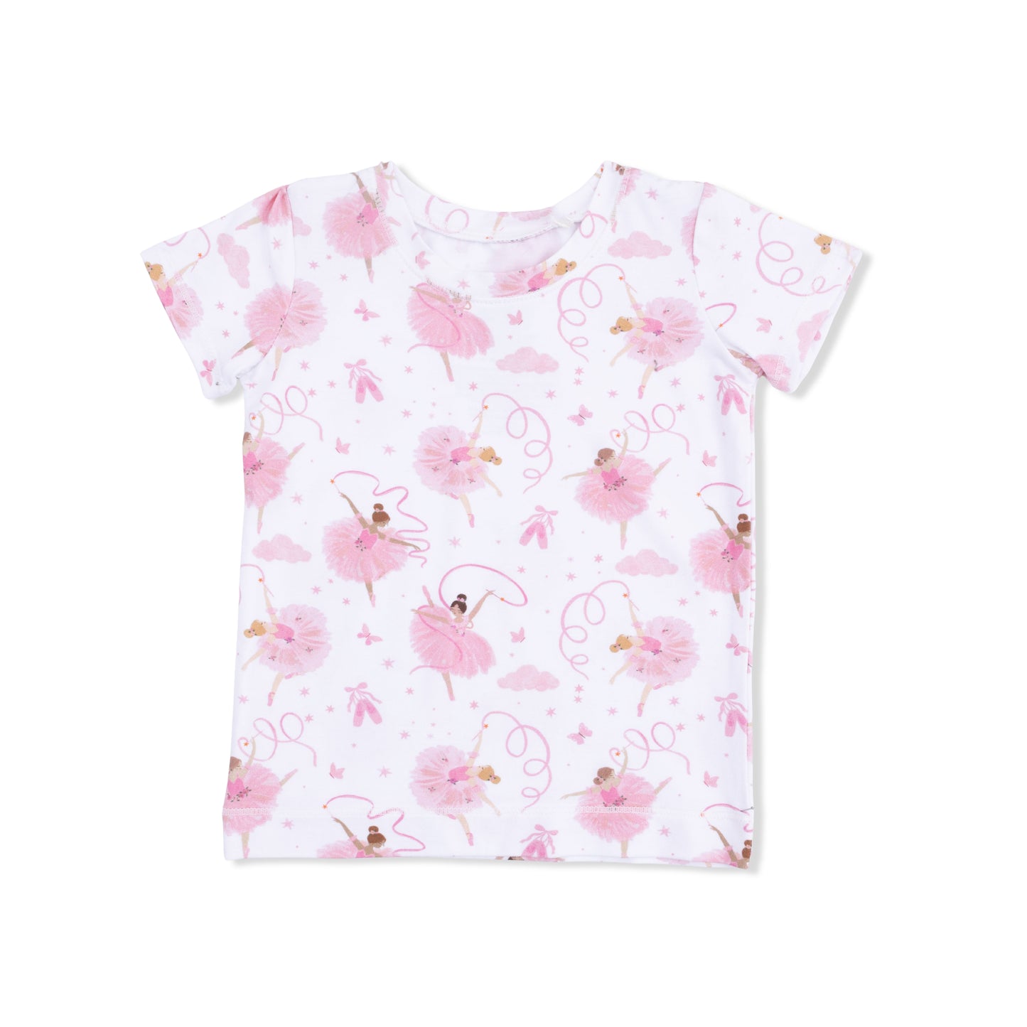 Ribbon Ballerinas - Short Sleeve Loungewear Set-Angel Dear