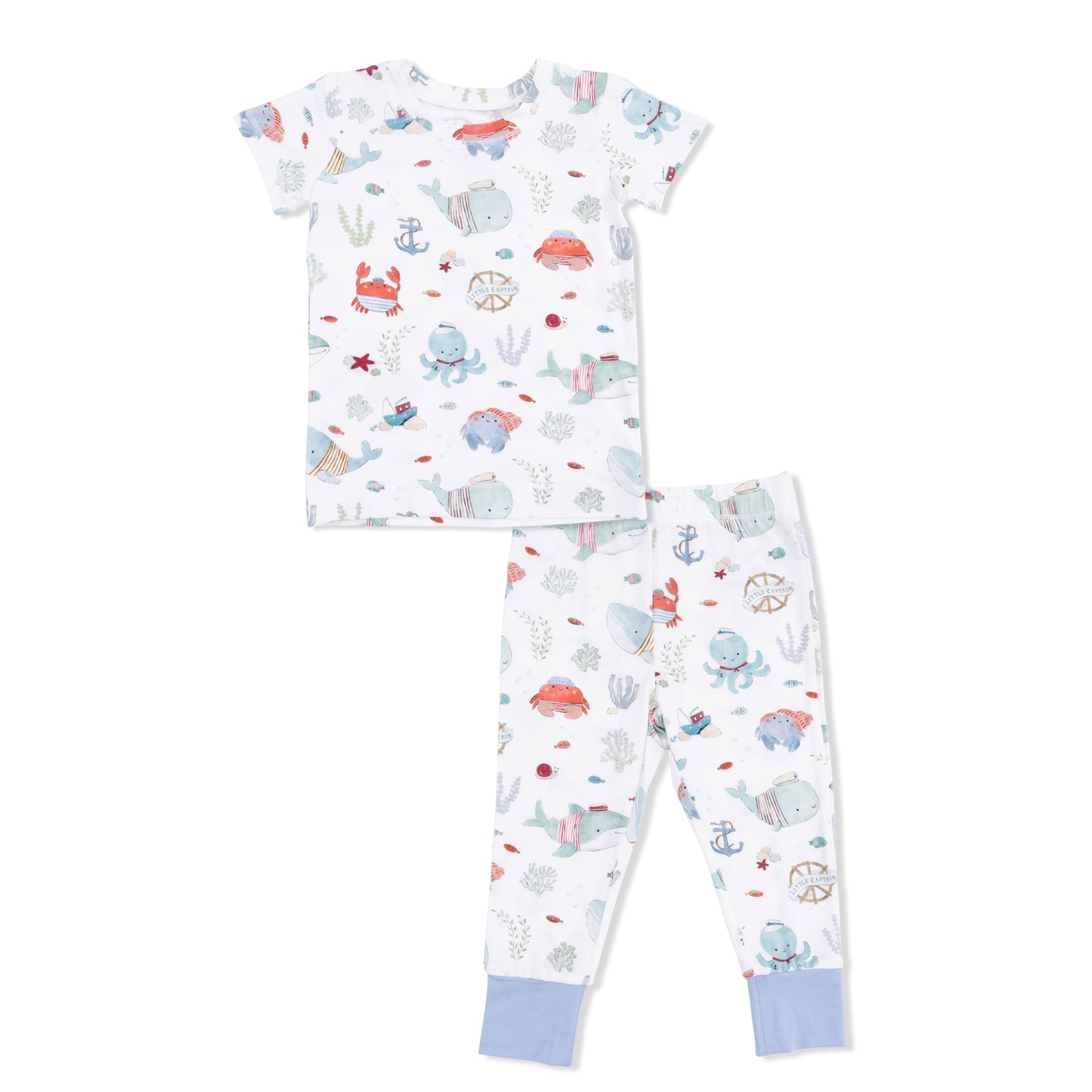 Sailor Sea Creatures - Short Sleeve Loungewear Set-Angel Dear