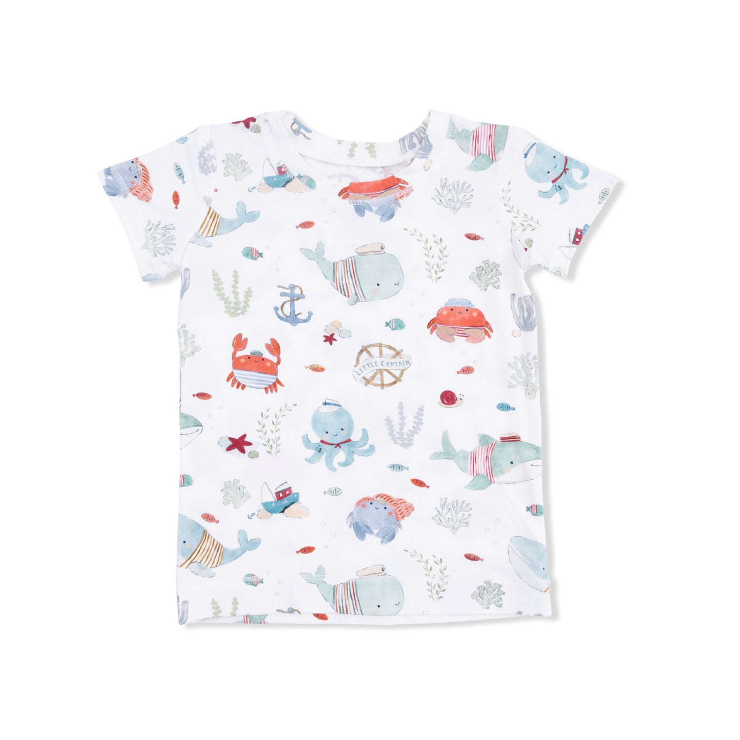 Sailor Sea Creatures - Short Sleeve Loungewear Set-Angel Dear