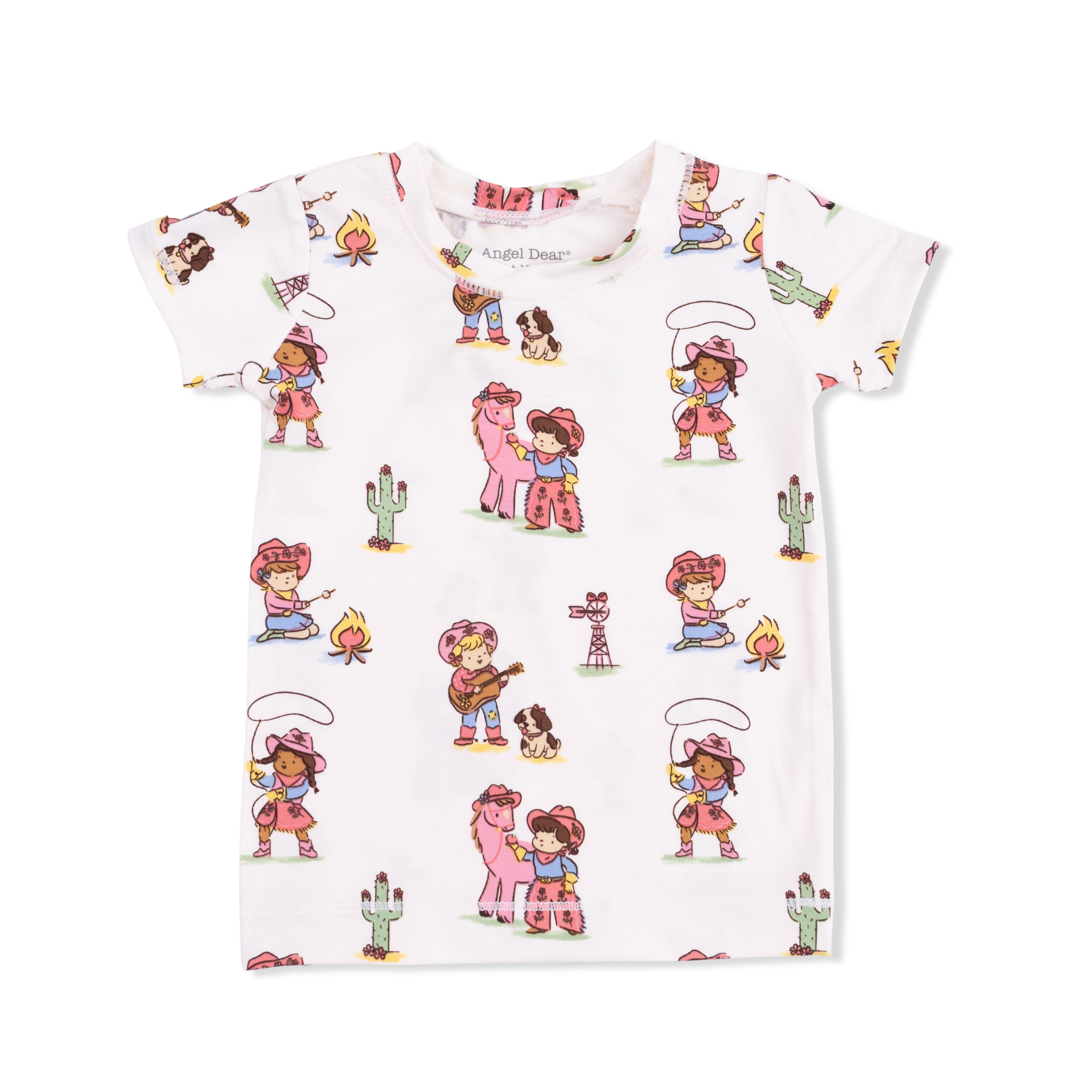 Vintage Cowgirls - Short Sleeve Loungewear Set-Angel Dear