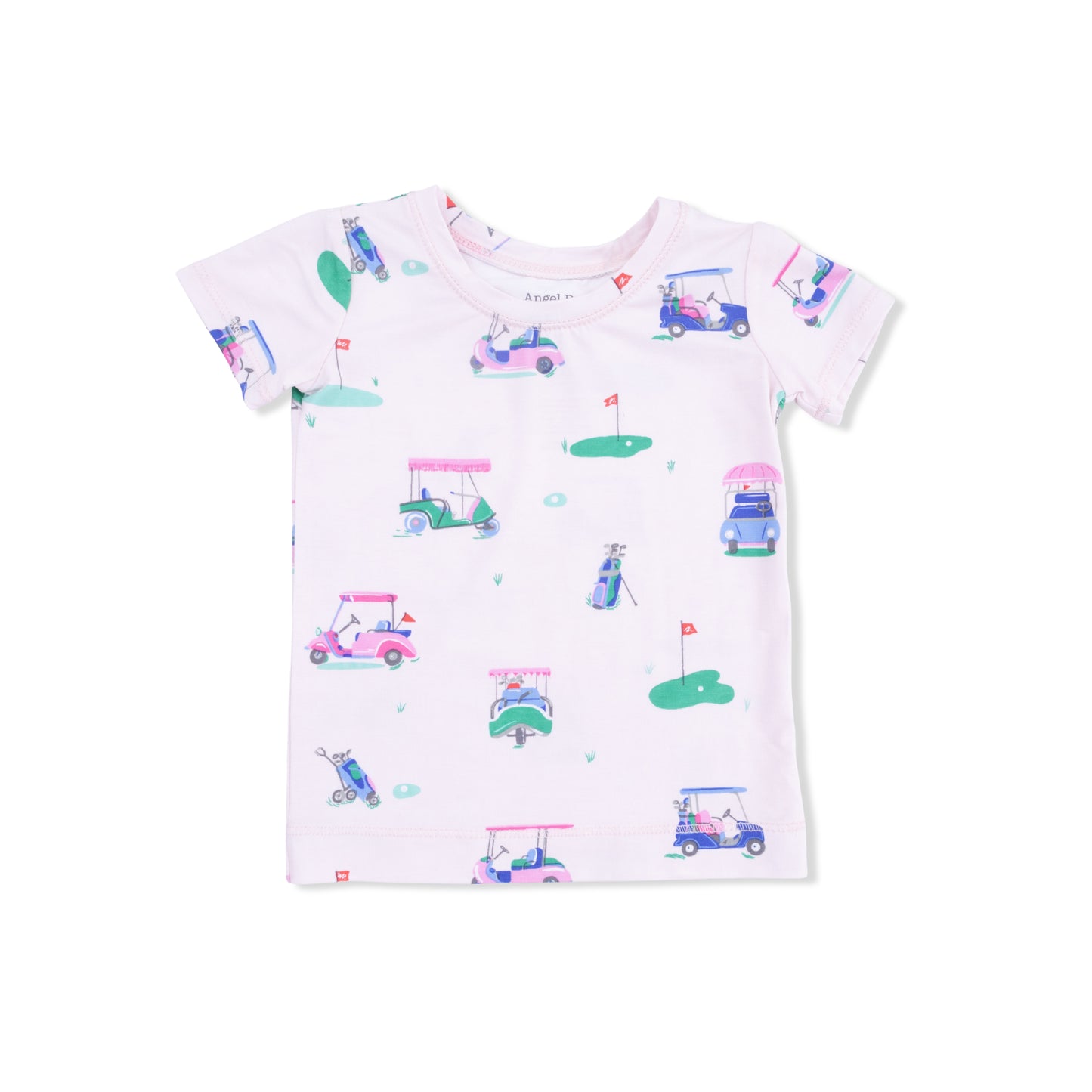 Vintage Golf Carts Pink - Short Sleeve Loungewear Set-Angel Dear