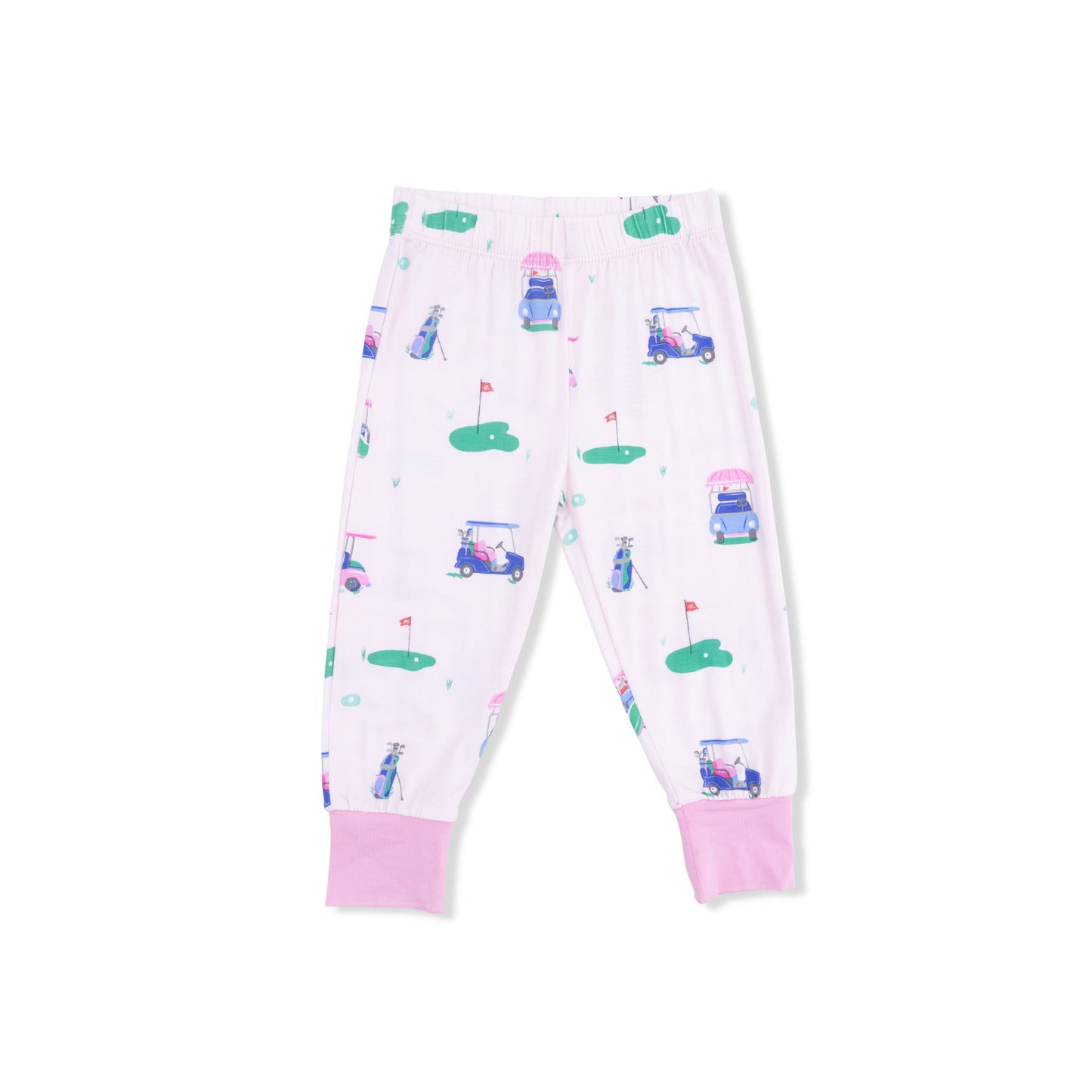 Vintage Golf Carts Pink - Short Sleeve Loungewear Set-Angel Dear