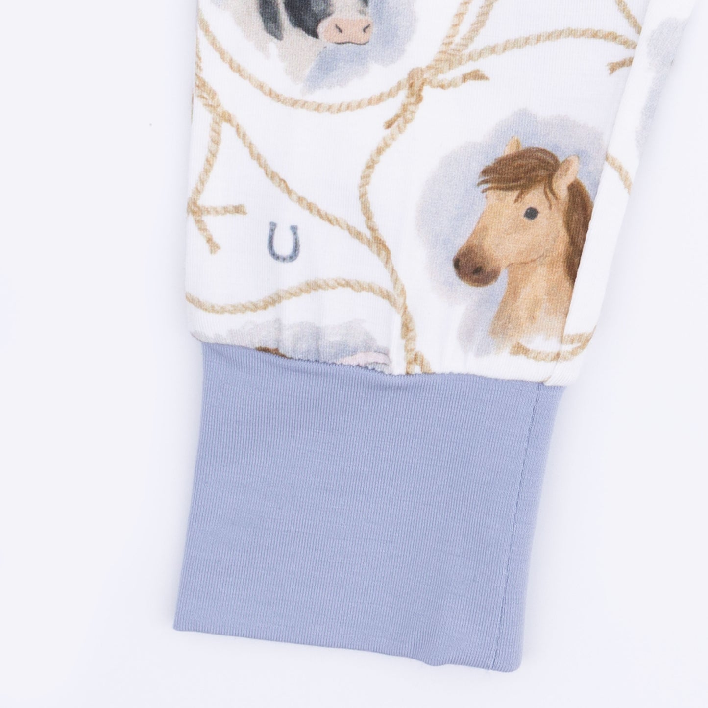 Farm Animals Rope Cameos Uni - Short Sleeve Loungewear Set