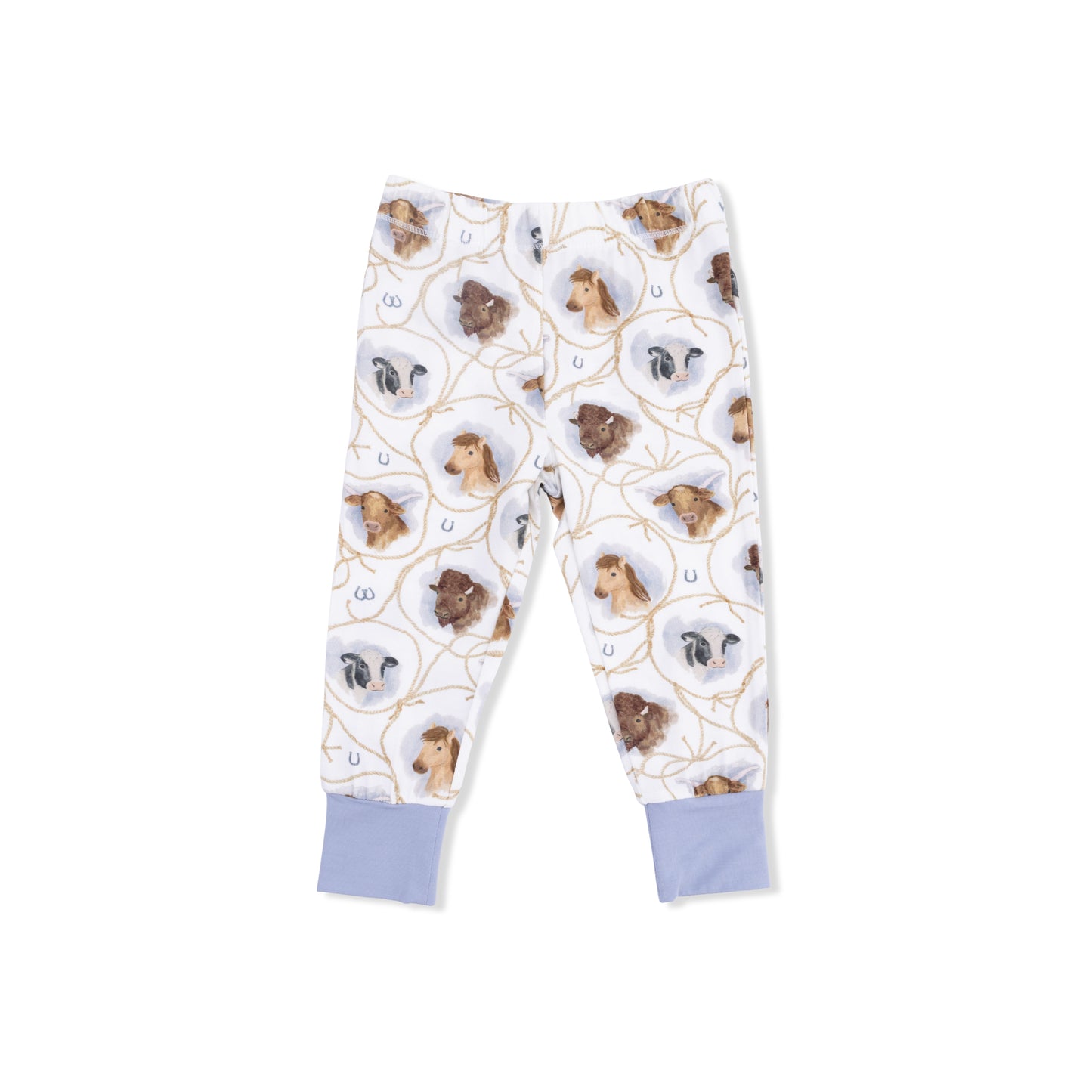 Farm Animals Rope Cameos Uni - Short Sleeve Loungewear Set-Angel Dear