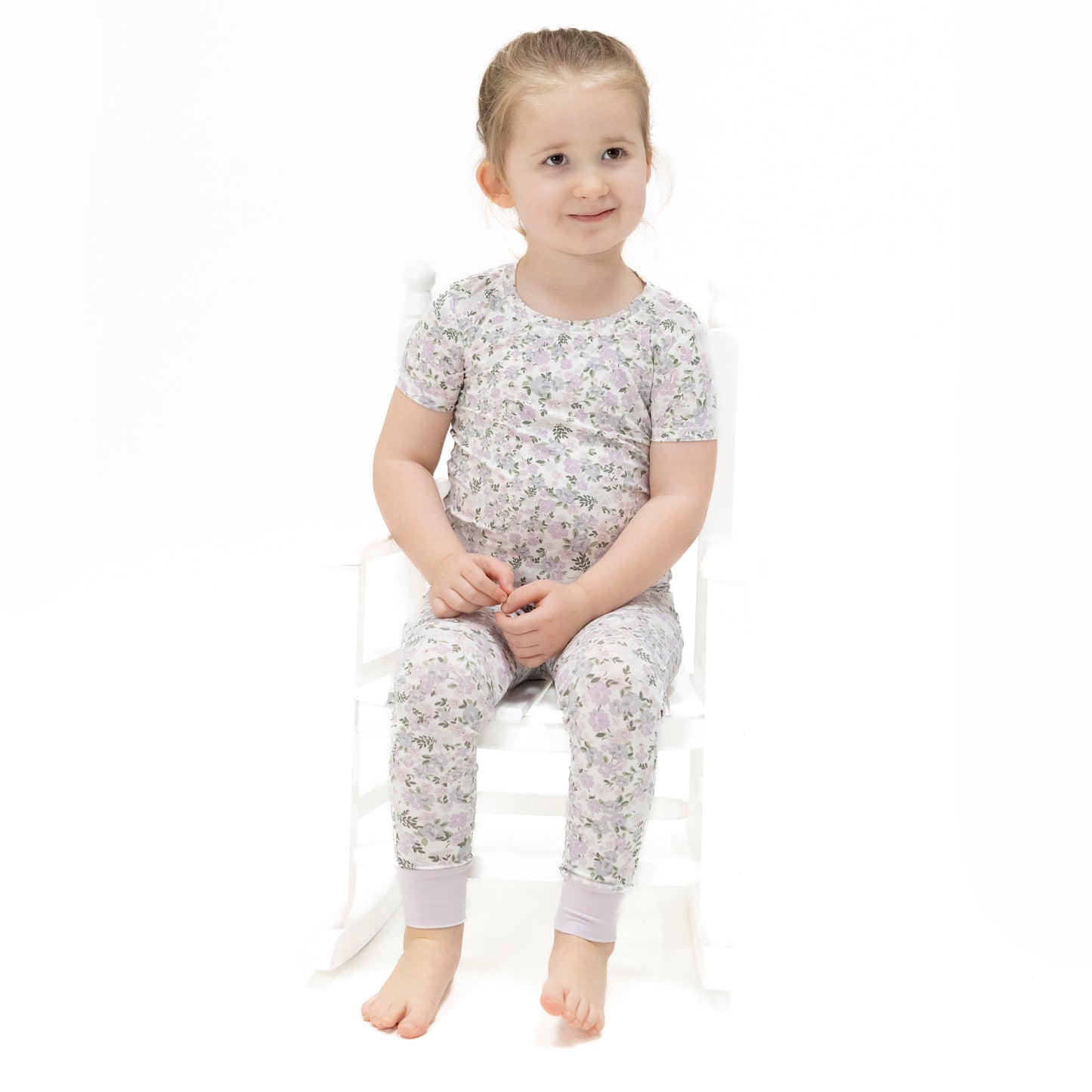 Shannon Floral - Short Sleeve Loungewear Set-Angel Dear