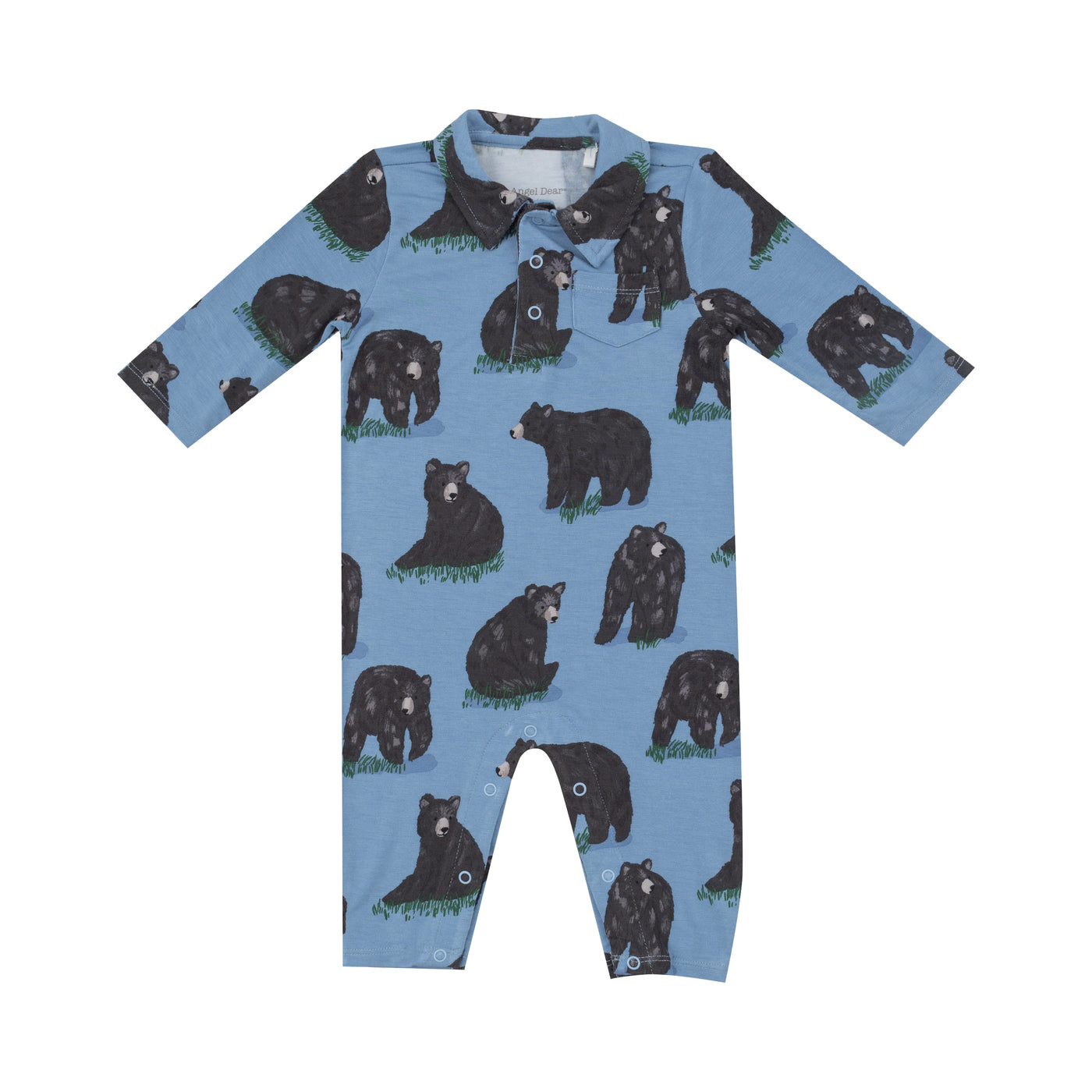 Polo Romper - Black Bears-Angel Dear