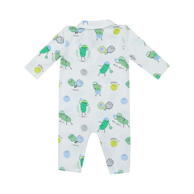 Polo Romper - Pickleball Blue-Angel Dear