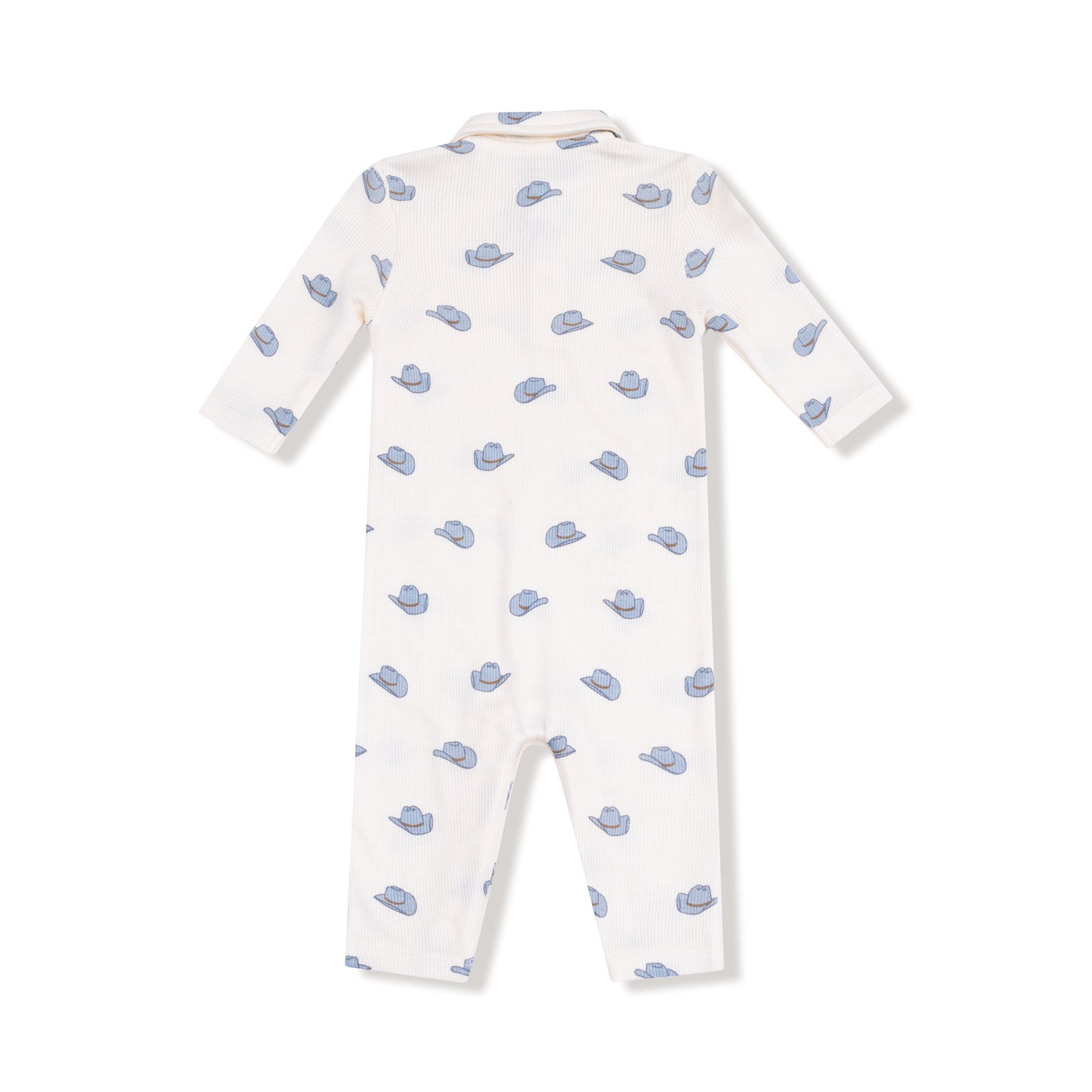 Polo Romper in our  Petite Cowboy Hats print from Angel Dear