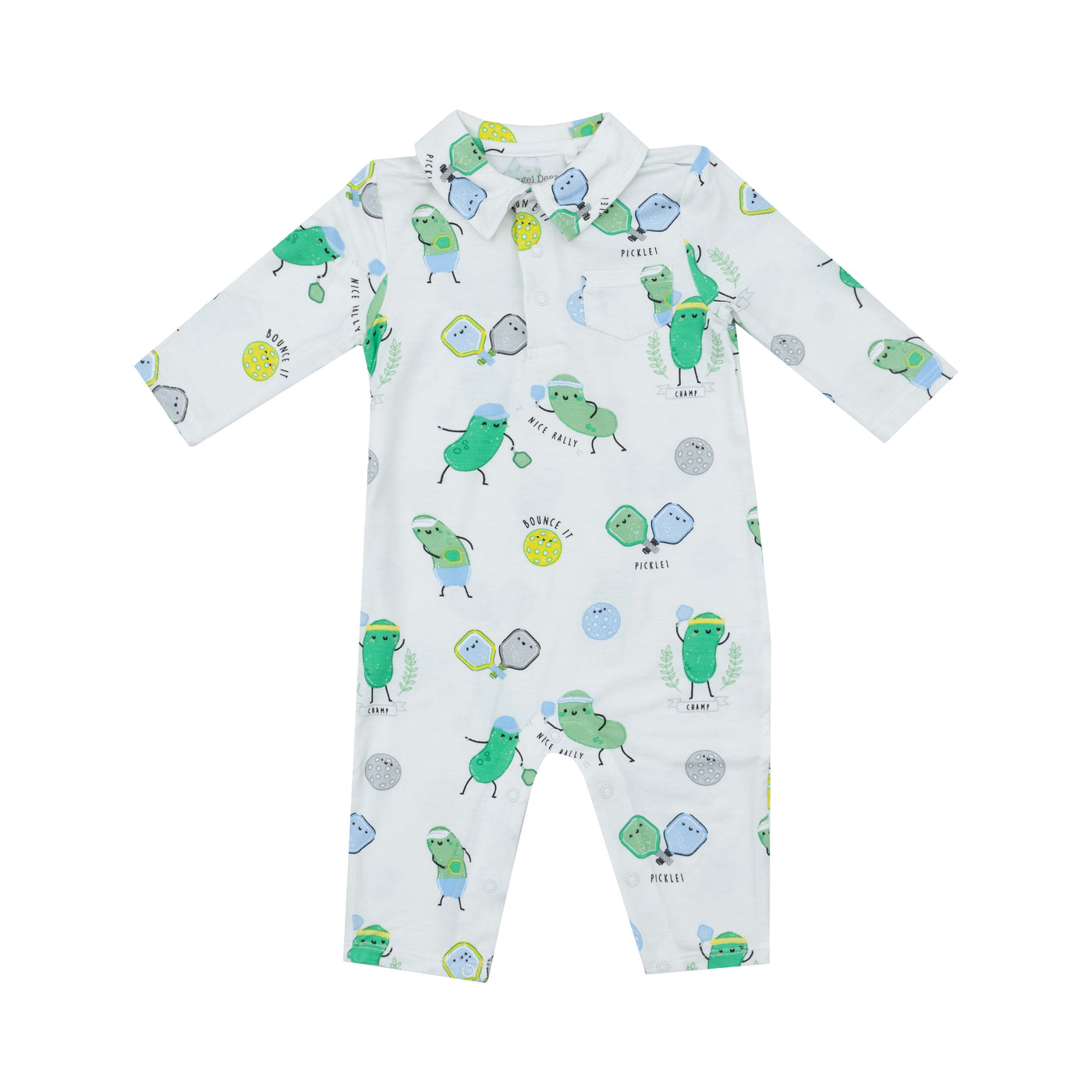 Polo Romper - Pickleball Blue by Angel Dear