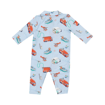 Polo Romper - Rescue Vehicle Dogs-Angel Dear