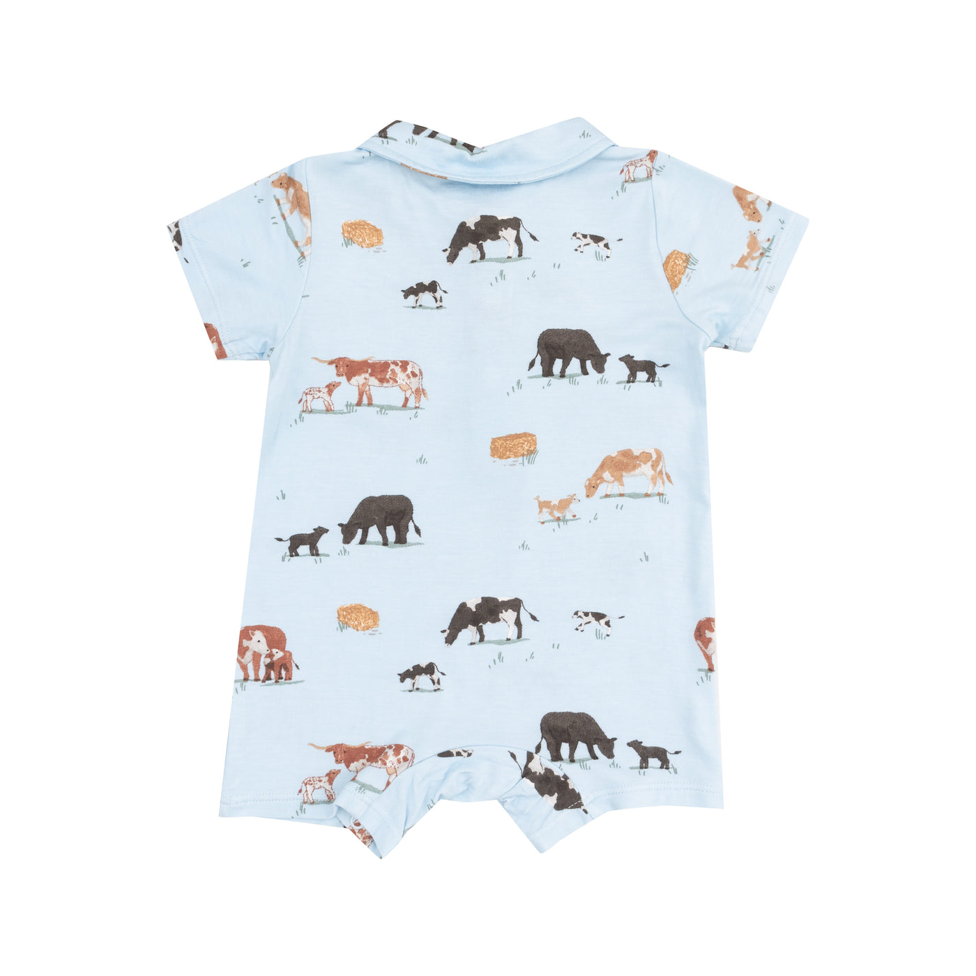 Polo Shortie - Cow Families Blue