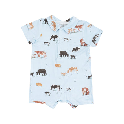 Polo Shortie - Cow Families Blue