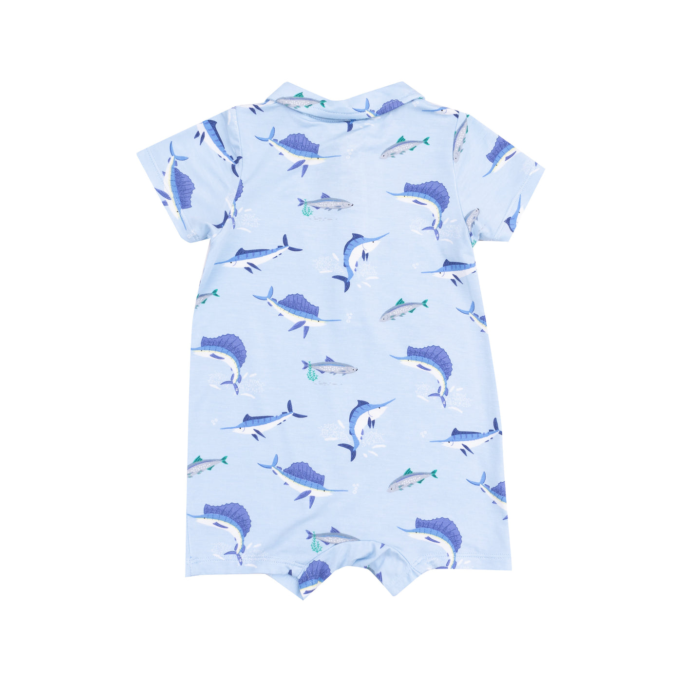 Polo Shortie - Deep Sea Fishing Blue