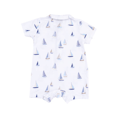 Polo Shortie - Sailboats Blue