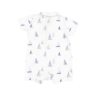 Polo Shortie - Sailboats Blue