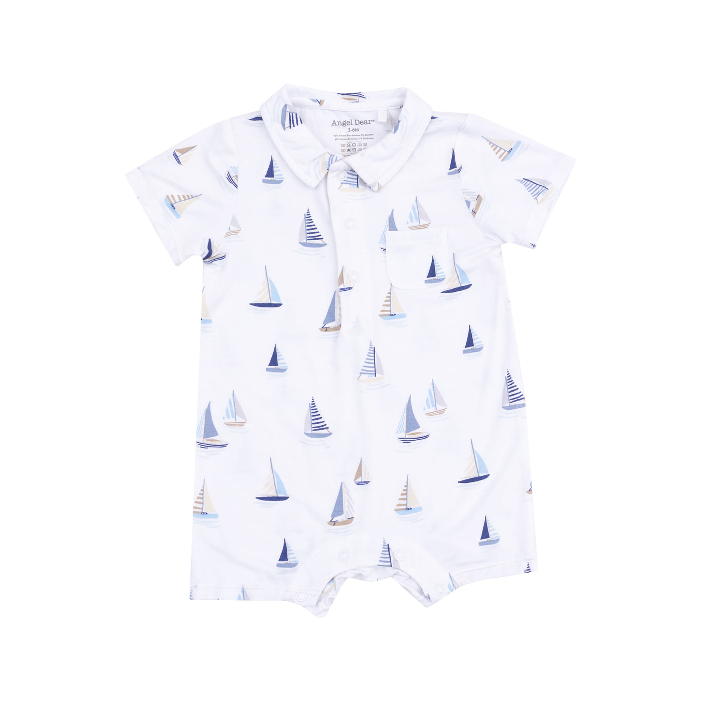 Polo Shortie - Sailboats Blue