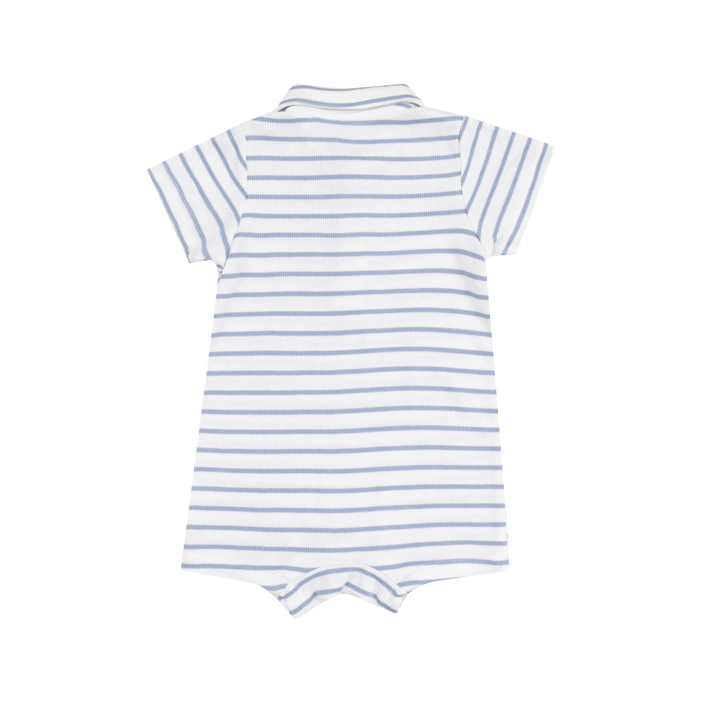 Polo Shortie - French Stripe Dusty Blue