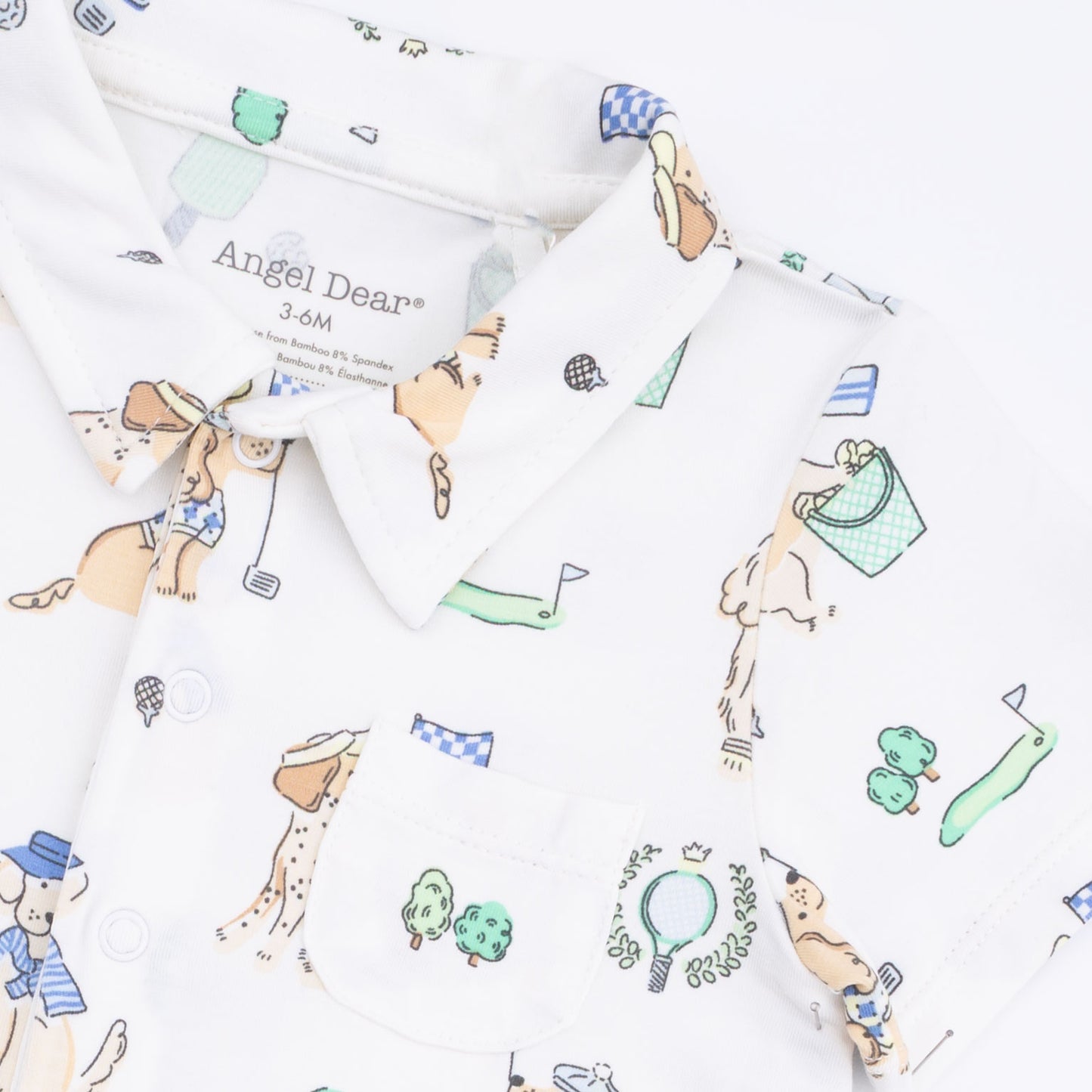 Country Club Dogs Neutral - Polo Shortie-Angel Dear