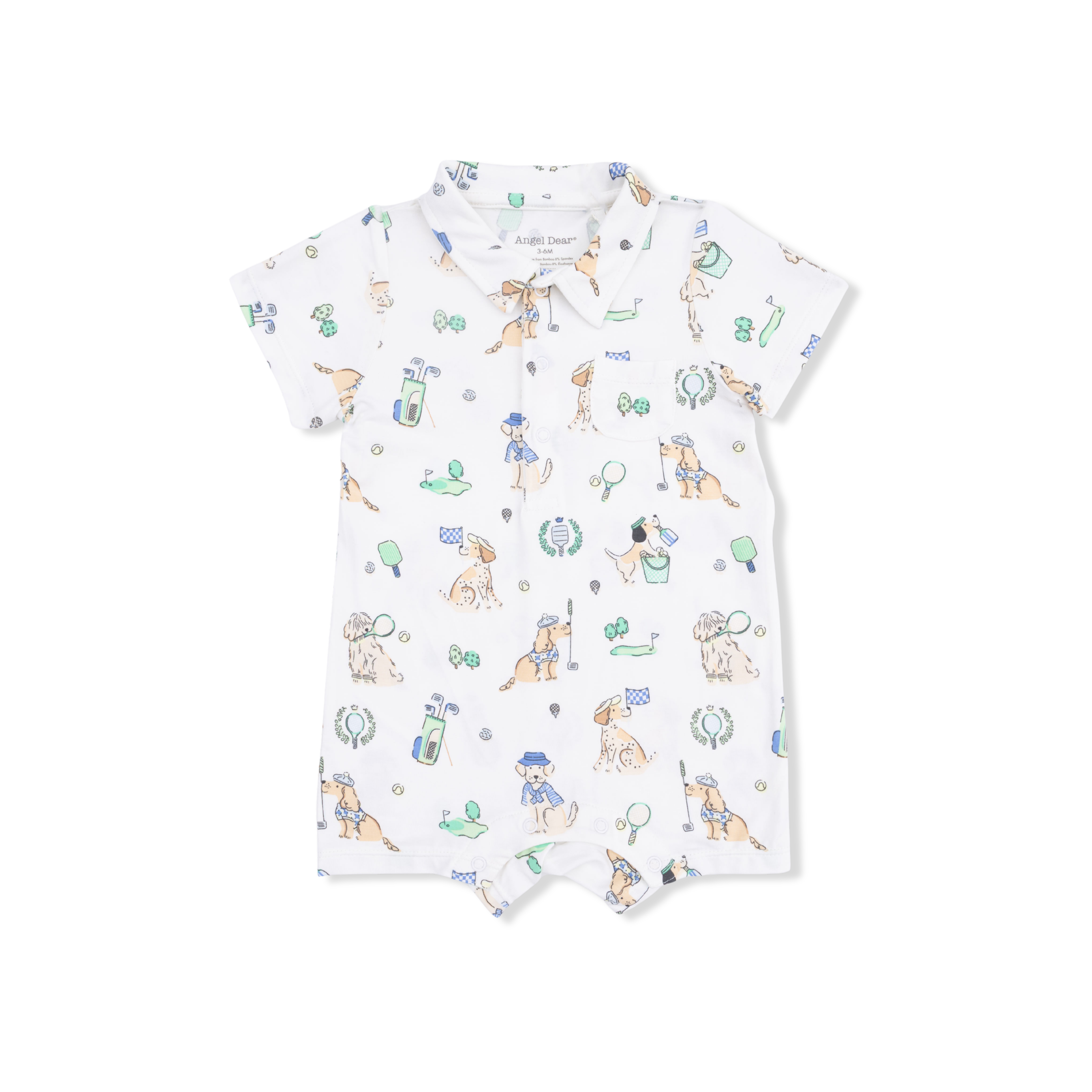 Country Club Dogs Neutral - Polo Shortie-Angel Dear