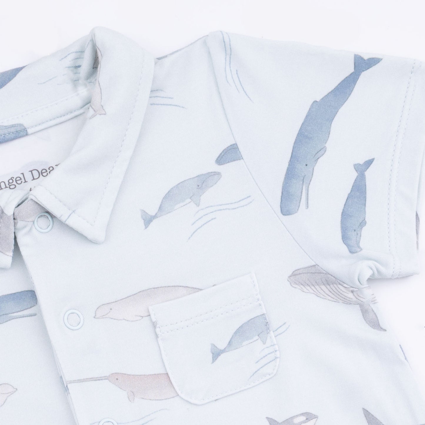 Little Whales - Polo Shortie & Bandana Bib-Angel Dear