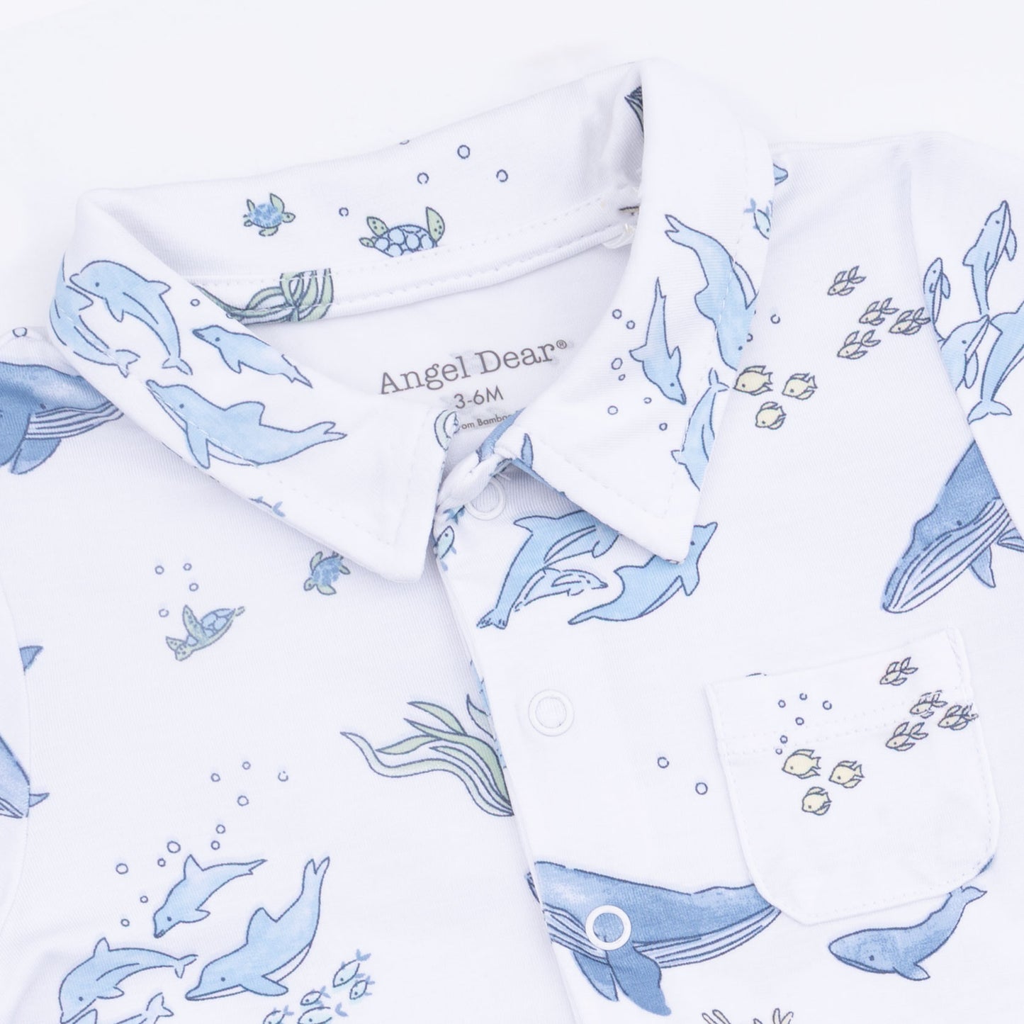 Watercolor Blue Whales - Polo Shortie-Angel Dear
