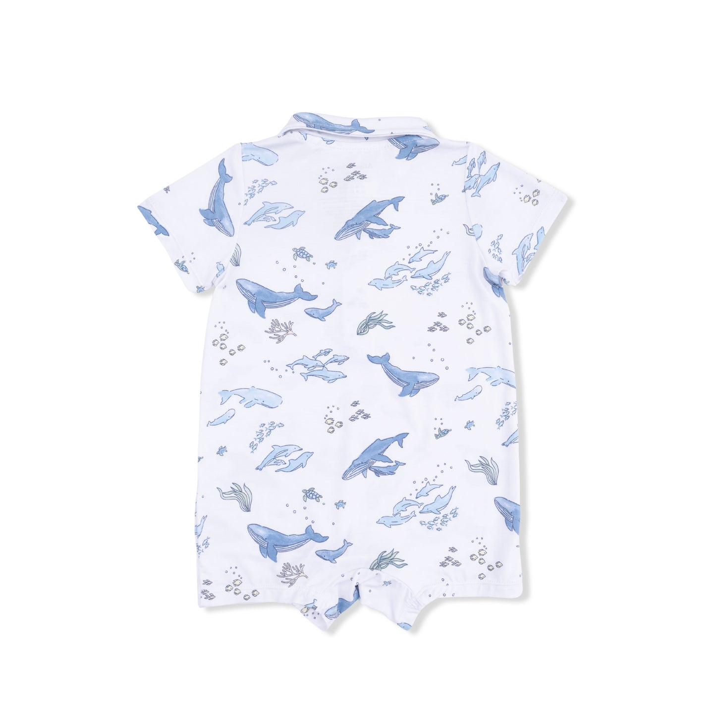 Watercolor Blue Whales - Polo Shortie-Angel Dear