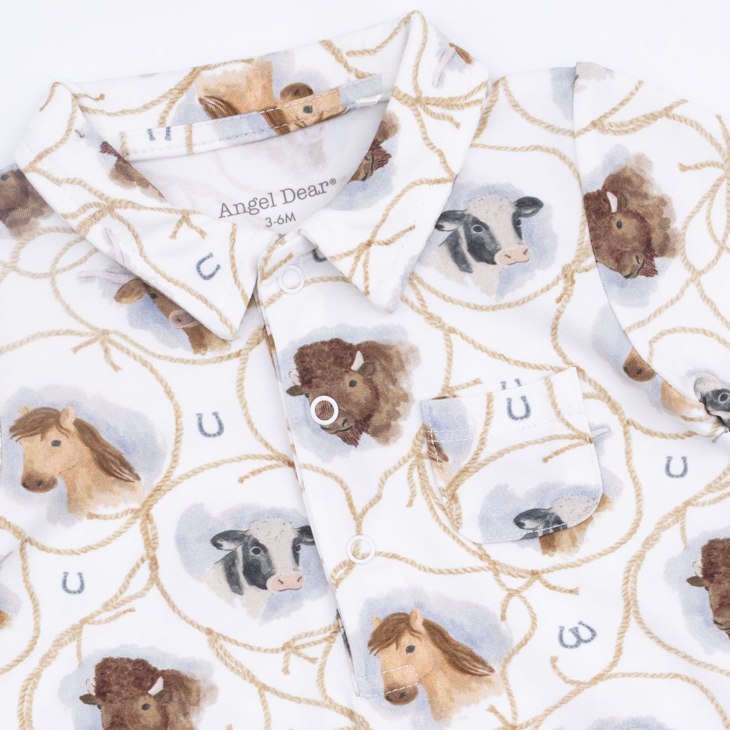 Farm Animals Rope Cameos Uni - Polo Shortie