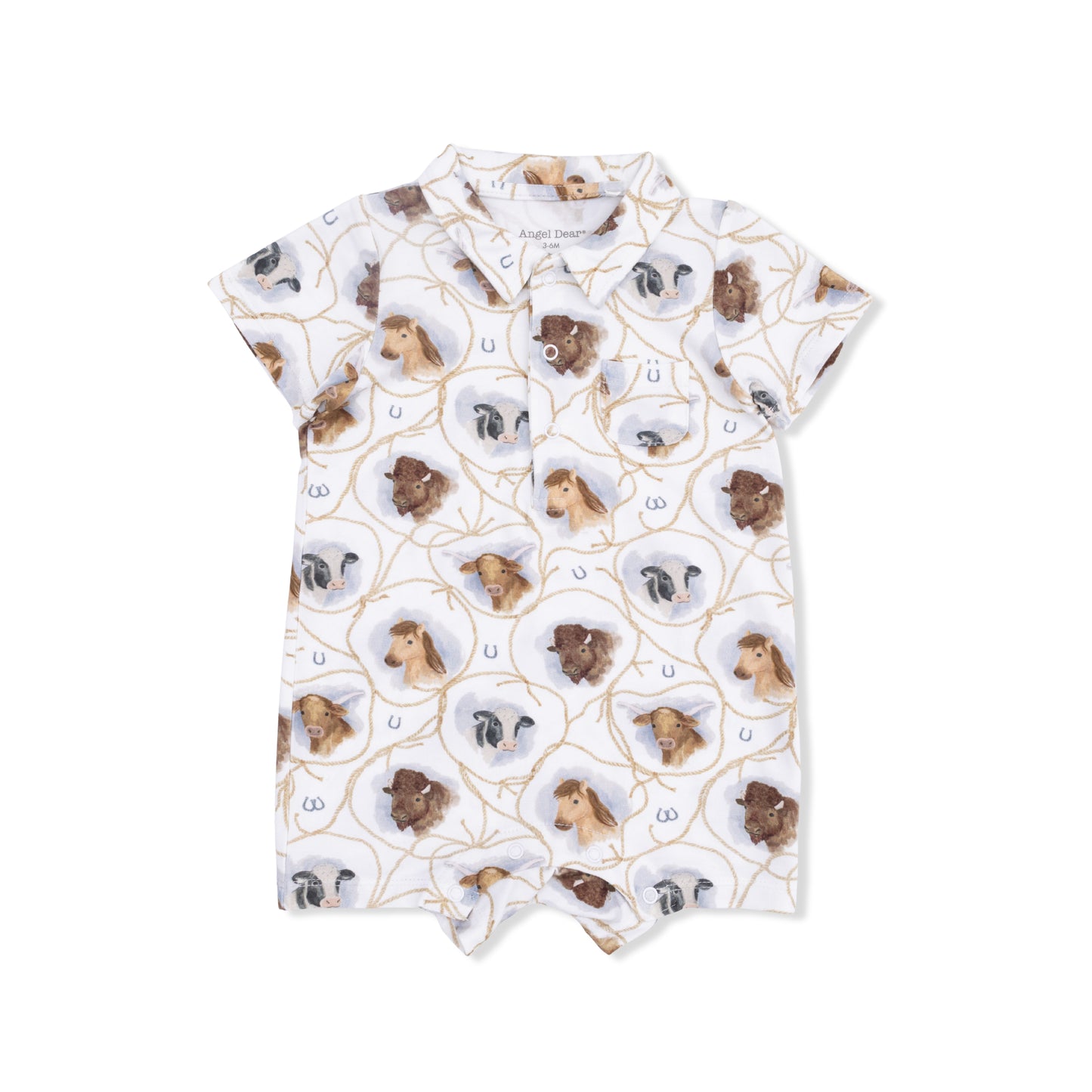 Farm Animals Rope Cameos Uni - Polo Shortie-Angel Dear