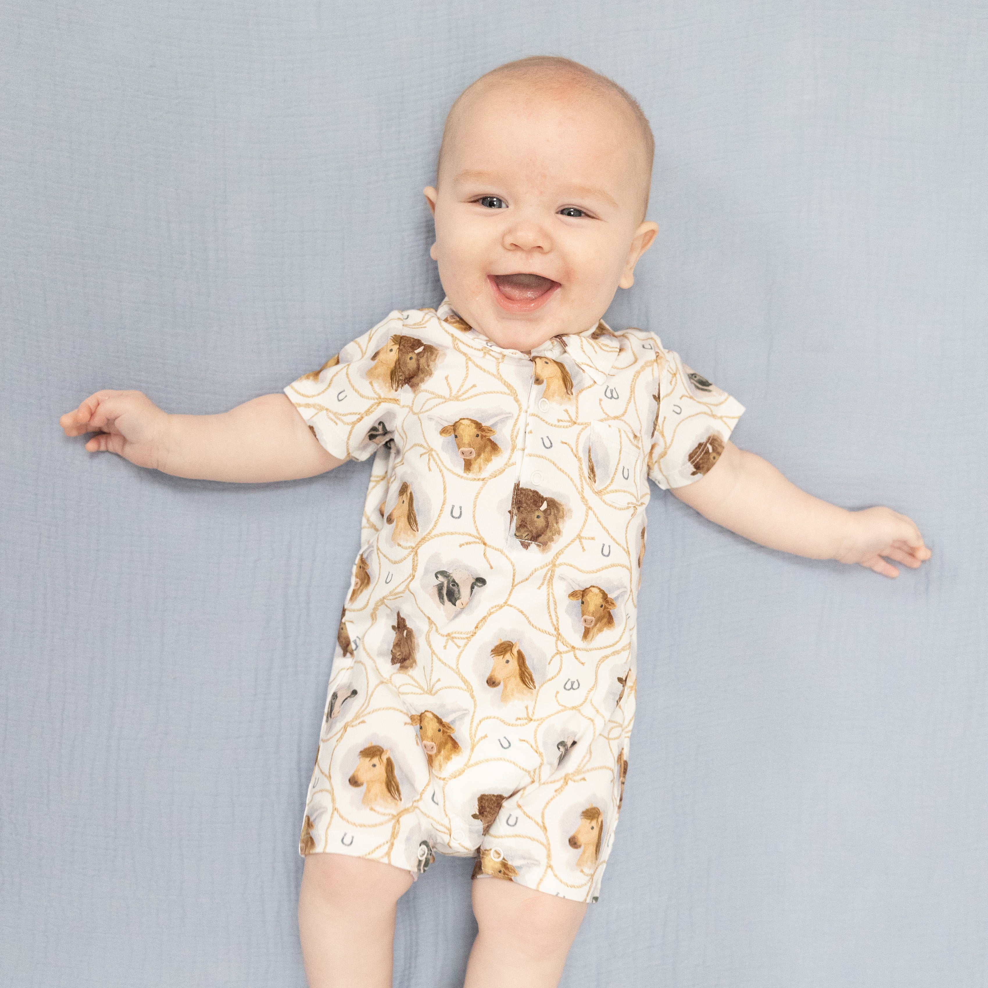 Farm Animals Rope Cameos Uni - Polo Shortie-Angel Dear