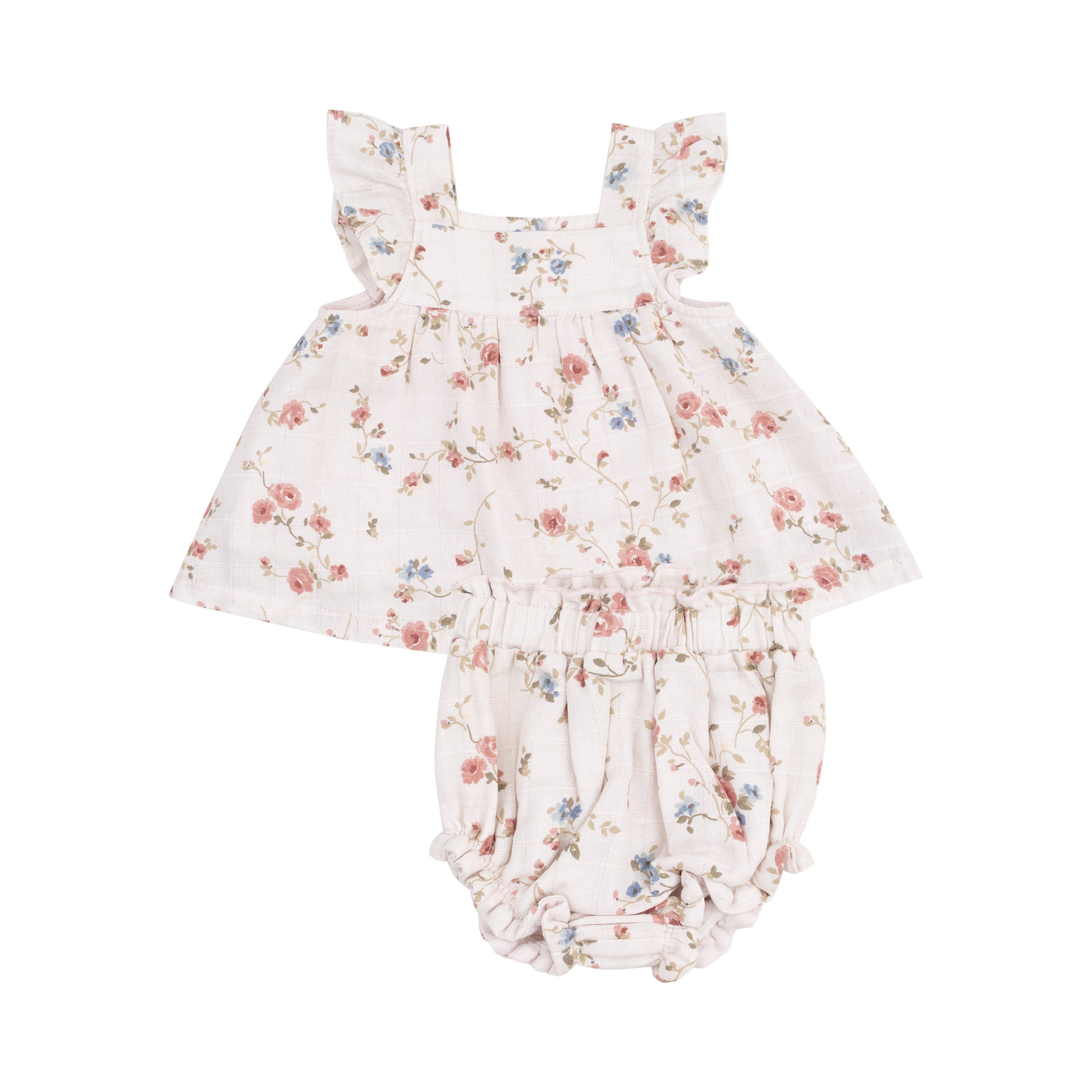 Pinafore & High Waisted Diaper Cover - Climbing Roses