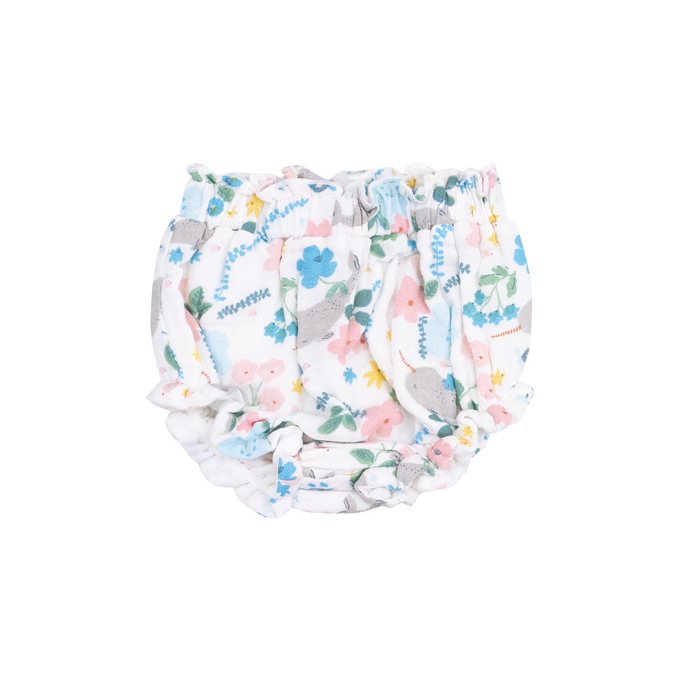 Pinafore & High Waisted Diaper Cover - Narwhal Floral