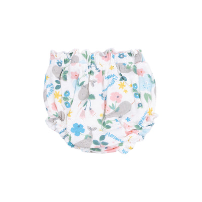 Pinafore & High Waisted Diaper Cover - Narwhal Floral