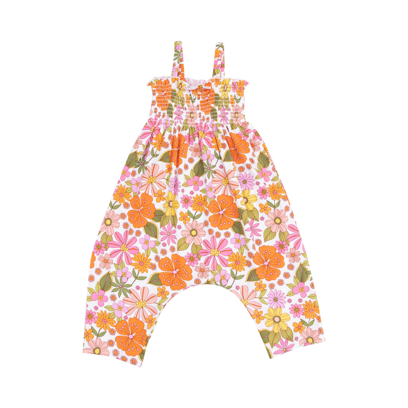 Smocked Romper - Boho Beachy Floral