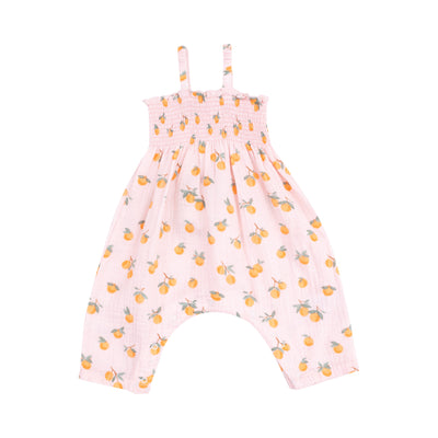 Smocked Romper - Sweet Clementines