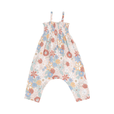 Smocked Romper - Tropical Retro Floral