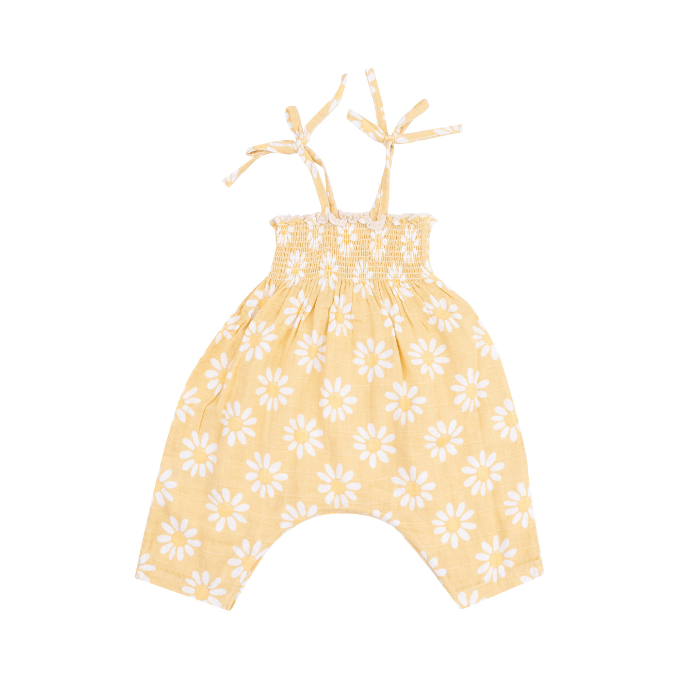 Smocked Romper - Yellow Mod Daisy