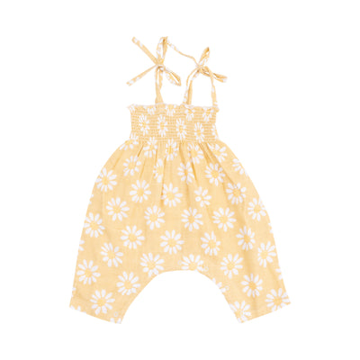 Smocked Romper - Yellow Mod Daisy