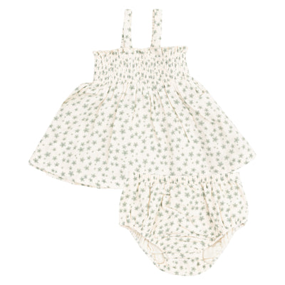 Smocked Top & Bloomer -Jadeite Simple Floral