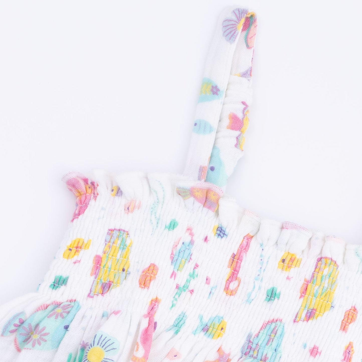 Sunny Coral Reef Fish - Smocked Top with Bike Short