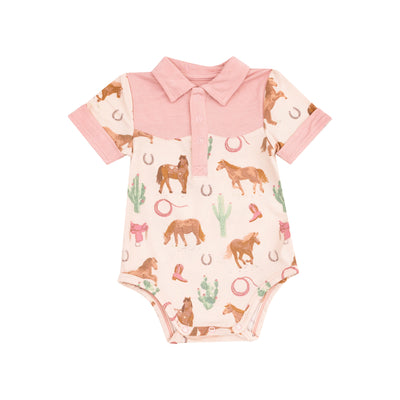 Bodysuit - Western Horses Pink