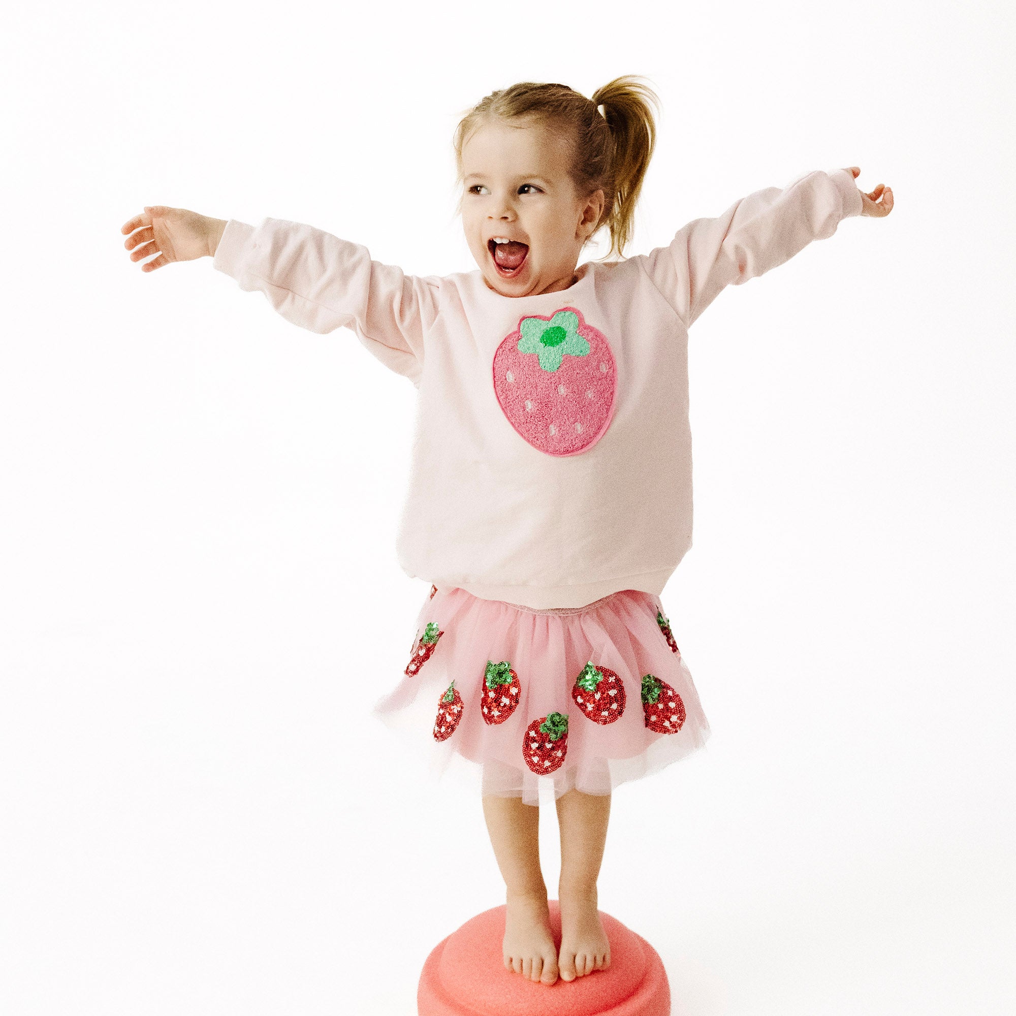 Tutu Skirt - Strawberry Swiss Dot-Angel Dear