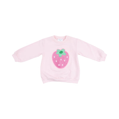 Oversize Applique Sweatshirt + Leggings - Strawberry Swiss Dot French Terry-Angel Dear