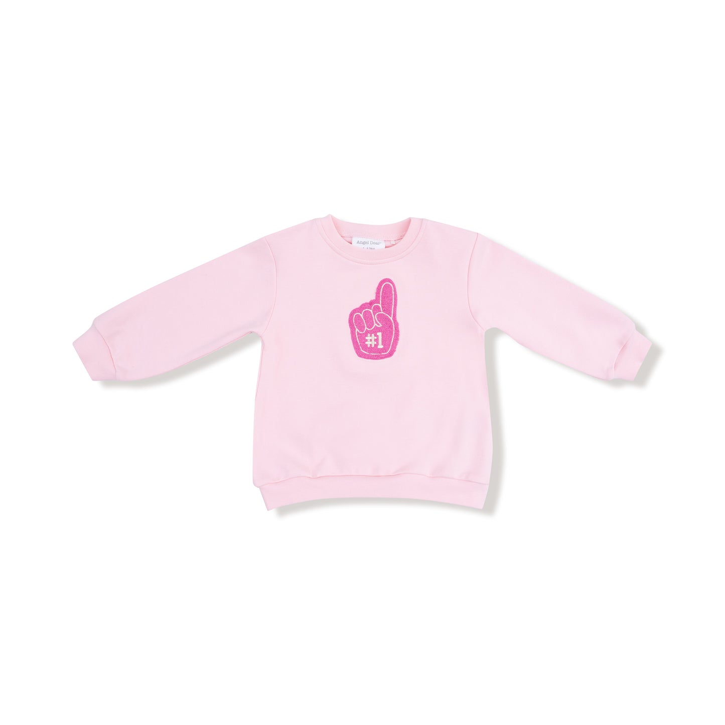 #1 Fan Oversized Sweatshirt in our  Varsity - Pink print from Angel Dear