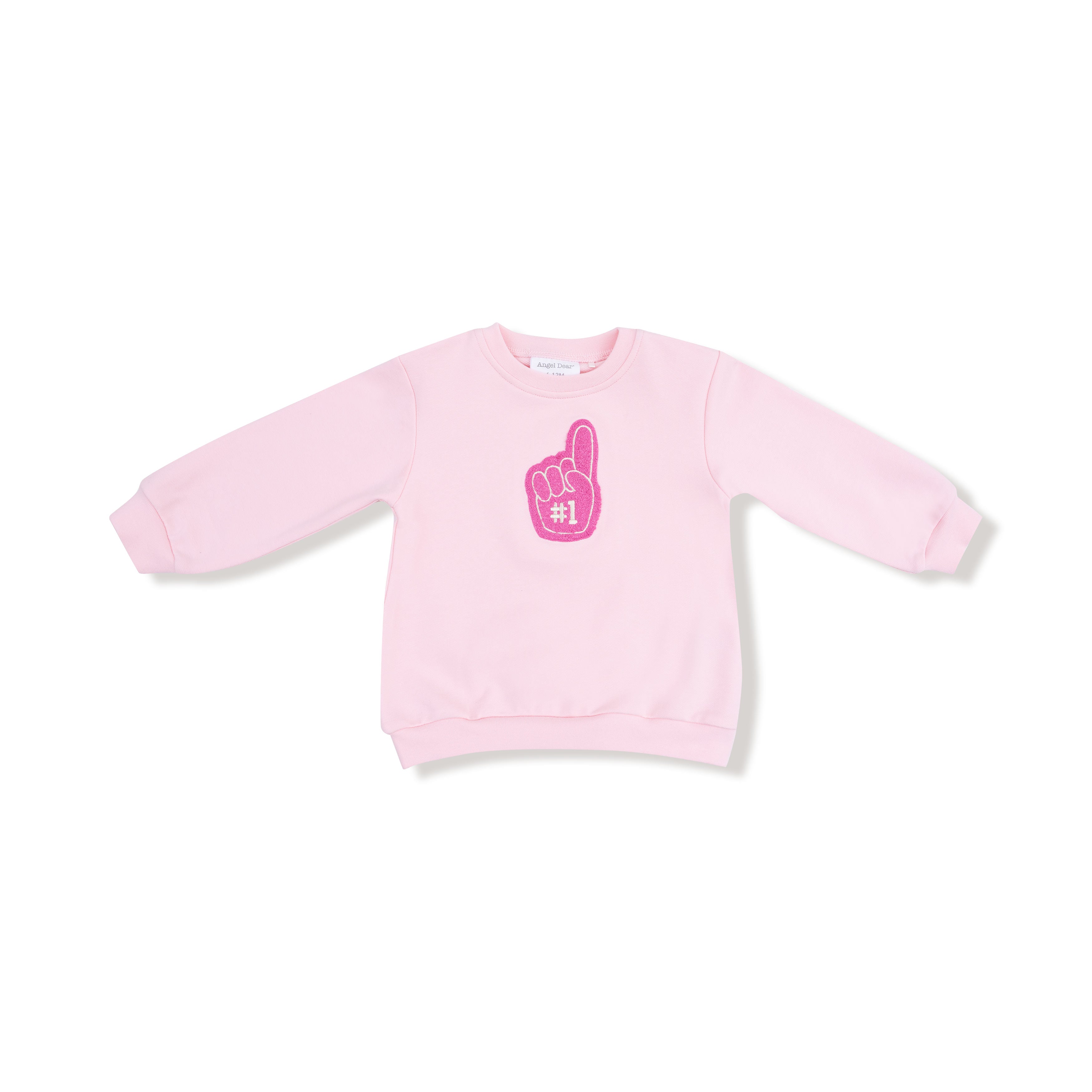 #1 Fan Oversized Sweatshirt in our  Varsity - Pink print from Angel Dear