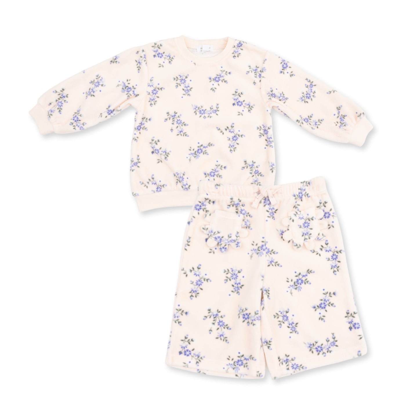 Sweet Hanna Floral Velour - Oversized Sweatshirt and Wide Leg Pant
