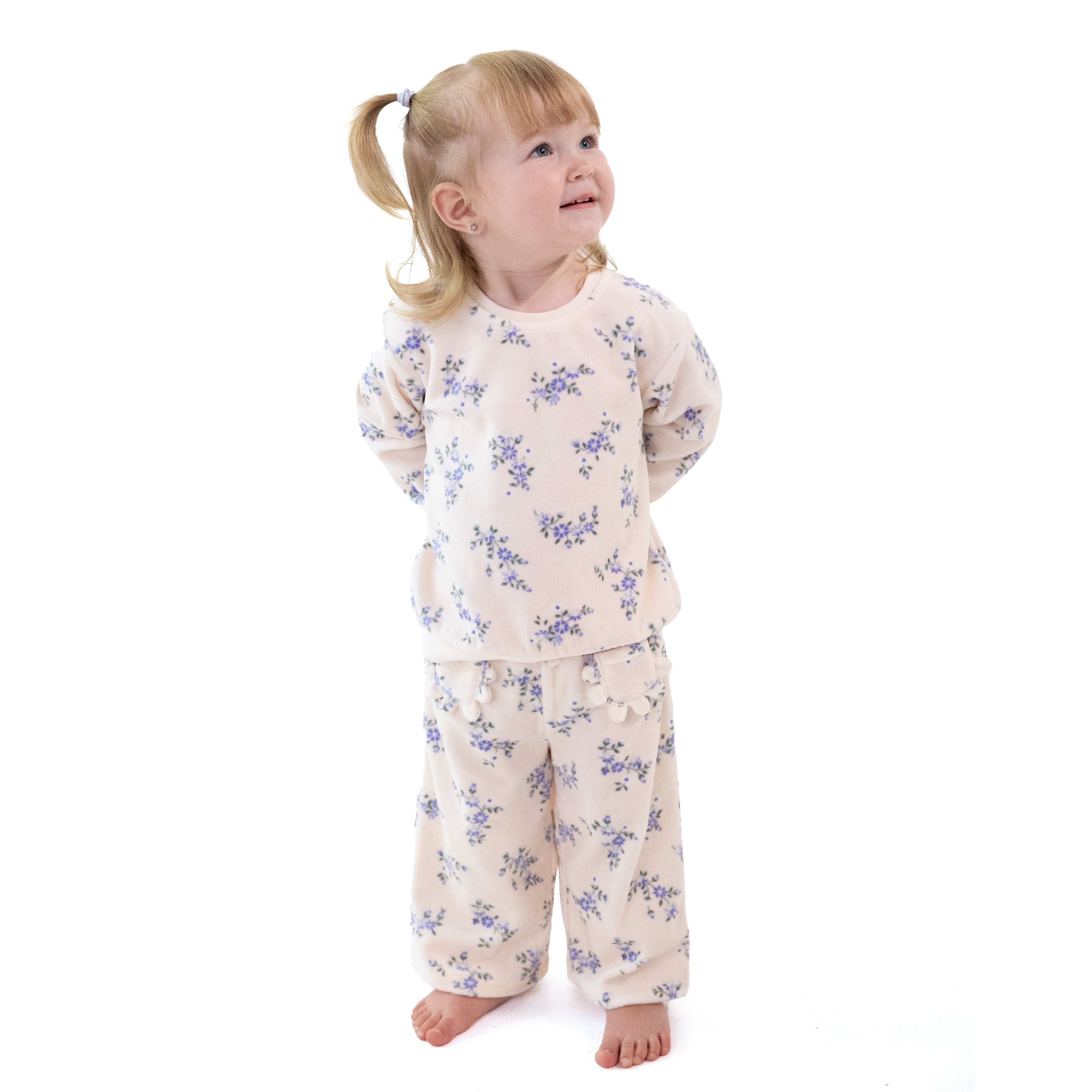 Sweet Hanna Floral Velour - Oversized Sweatshirt and Wide Leg Pant