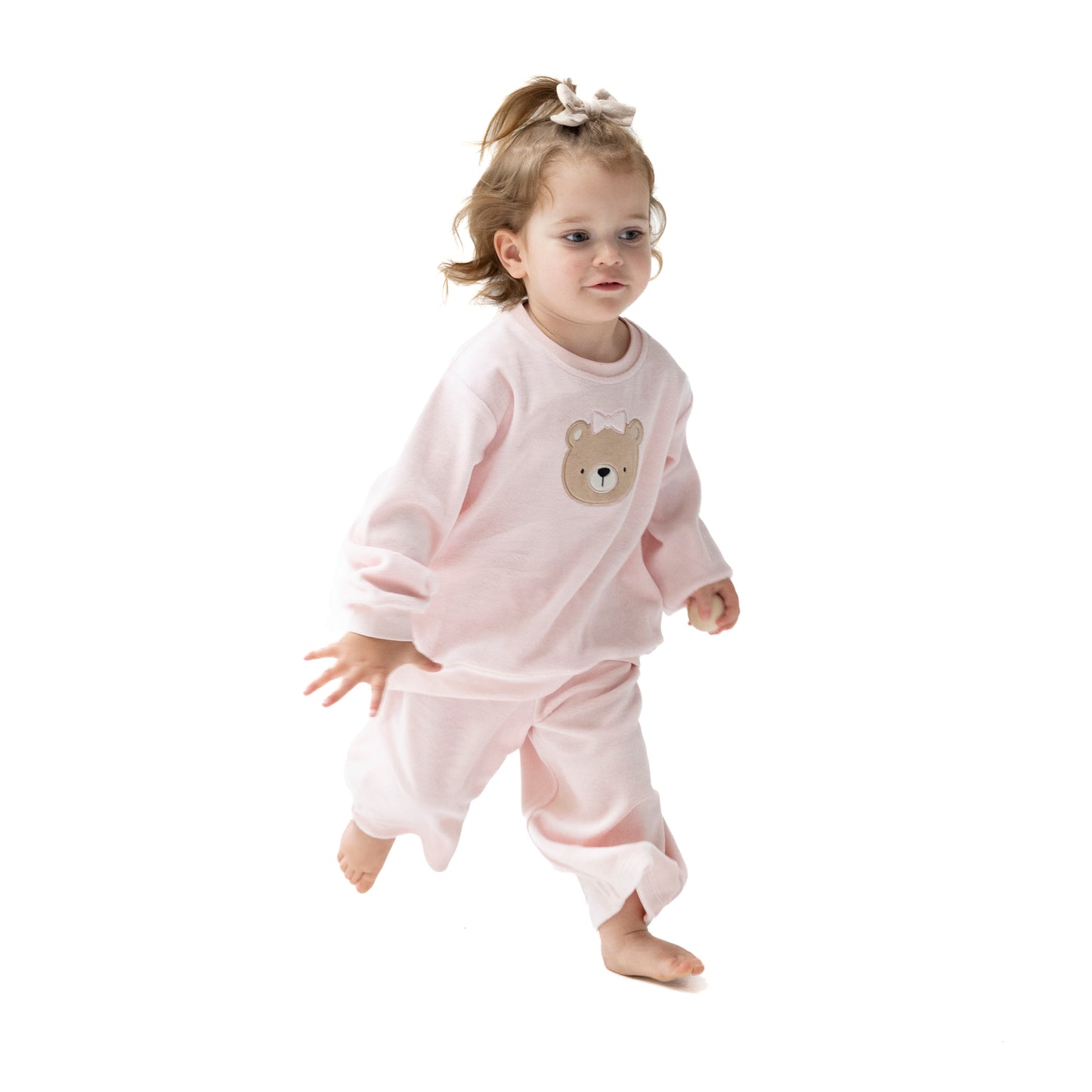 Oversized Shirt with Wide Leg Pant Set in our  Velour Teddy Bear print from Angel Dear