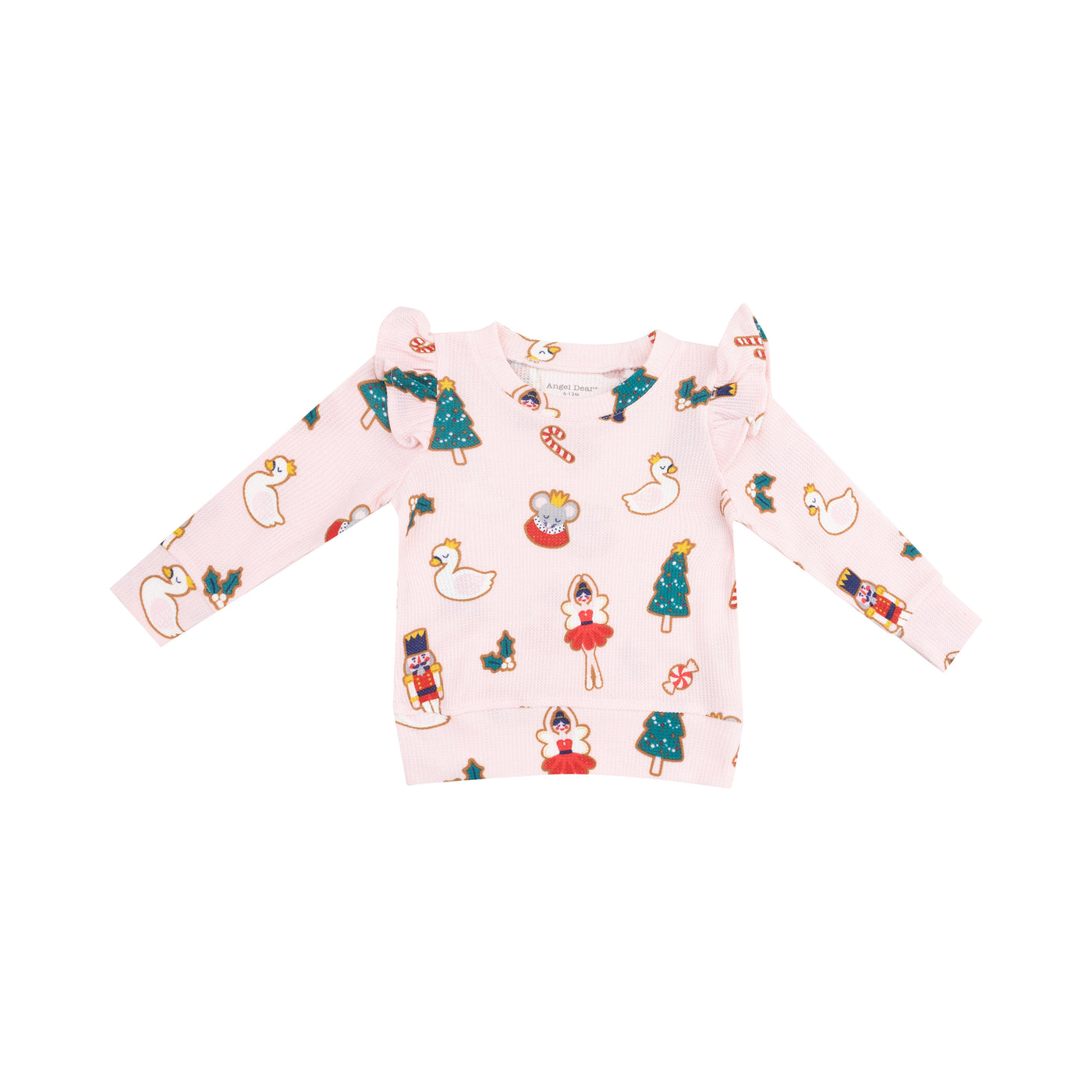 Ruffle Sweatshirt - Sugar Plum Fairy Christmas Cookie  Pink