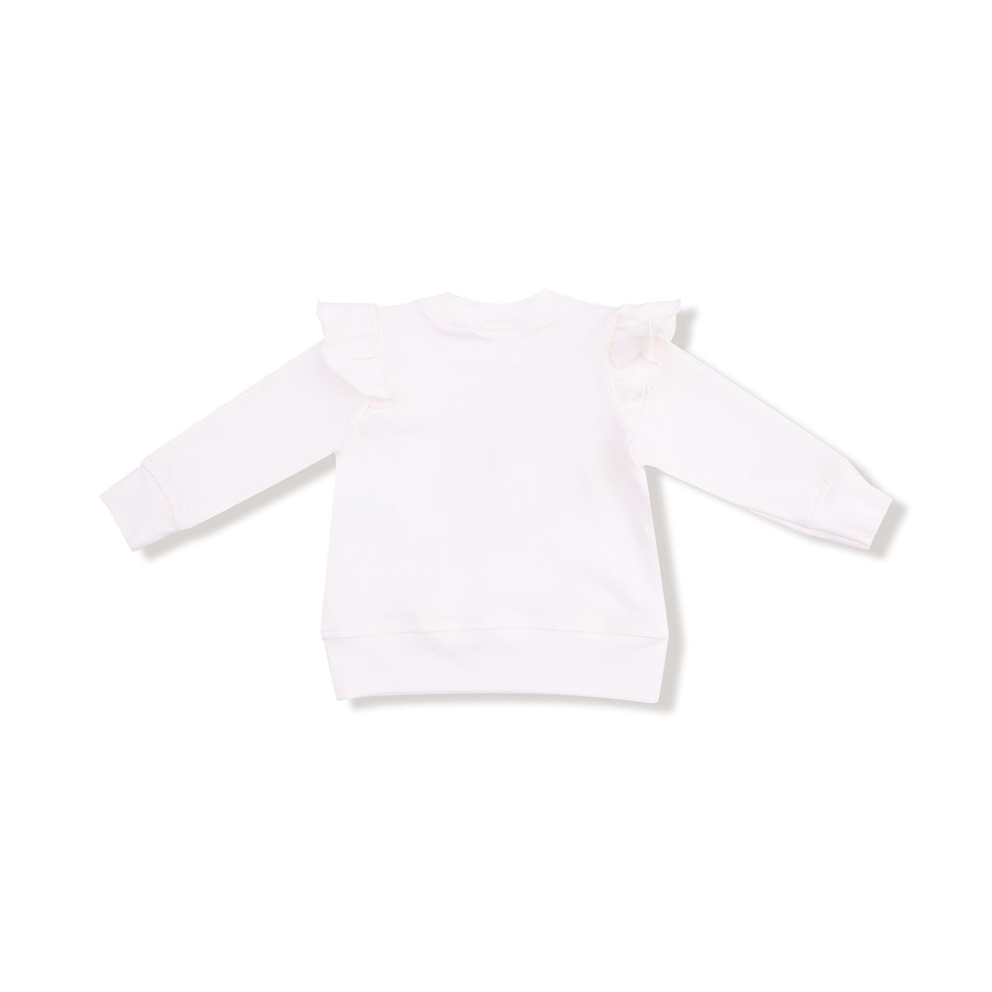Ruffle Sweatshirt in our  Cutie Pie print from Angel Dear